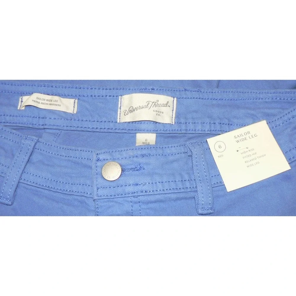 Universal Thread Women's High Rise Sailor Wide Leg Ankle Jeans in Blue Size 6 - Picture 9 of 10